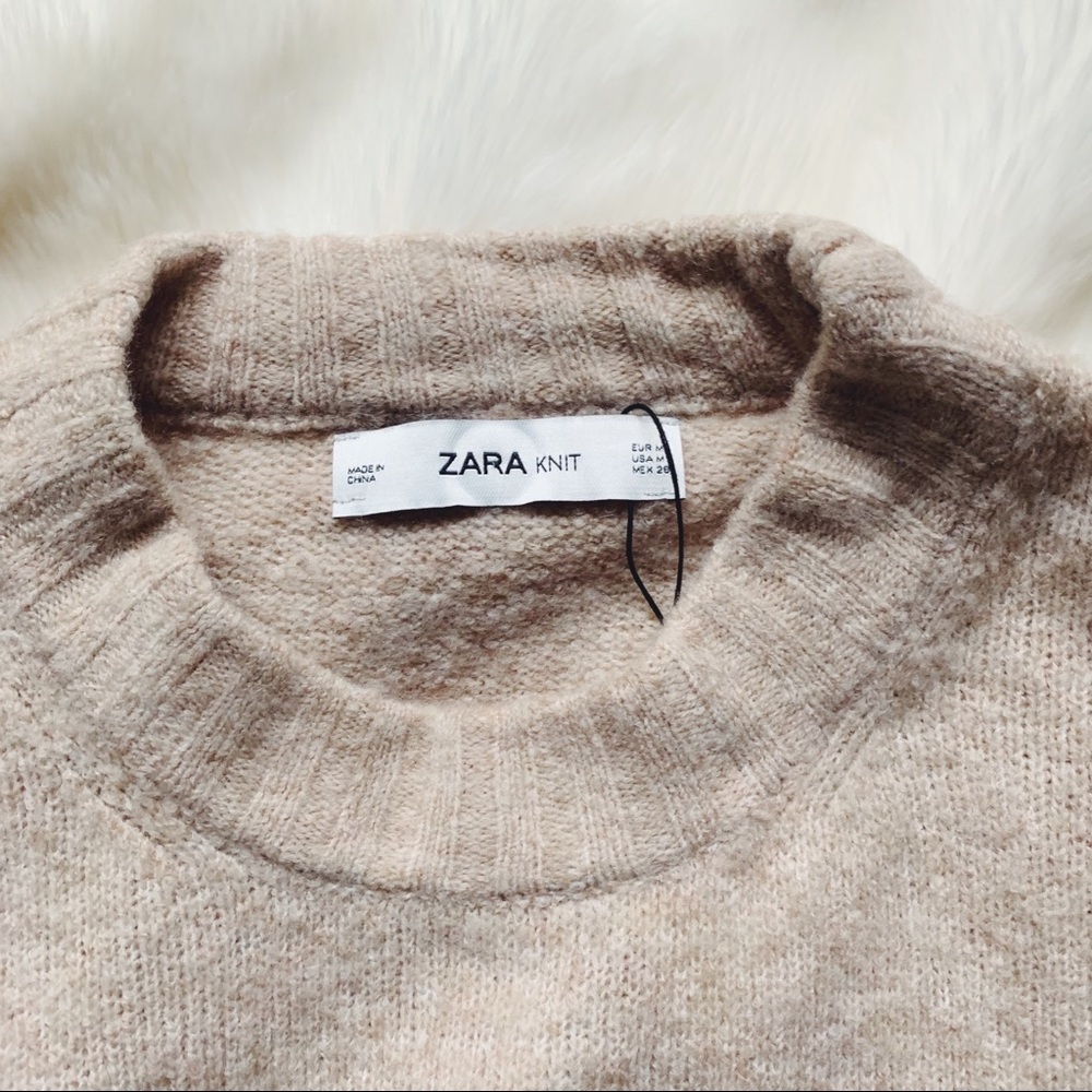 Zara Oversized Oatmeal Crewneck Sweater - Picture 8 of 8